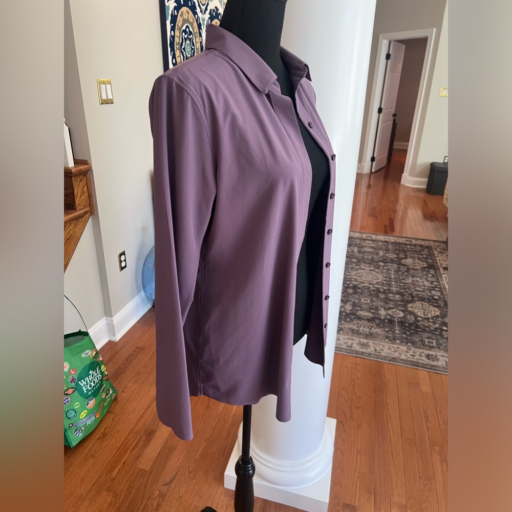 Athleta Button Down Stretch Tech Blouse Nwot Size… - image 7